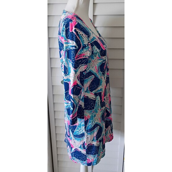 Lilly Pulitzer Indigo Beacon Dress in Star Struck Print Pima Cotton EUC S - Picture 5 of 10
